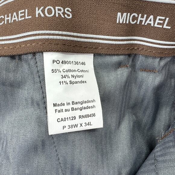Michael Kors Mens Major Classic Fit Stretch Performance Pants Light Brown 38x34 - Picture 4 of 4